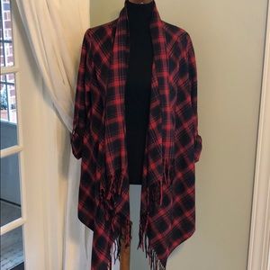 Plaid open-style flannel cardigan